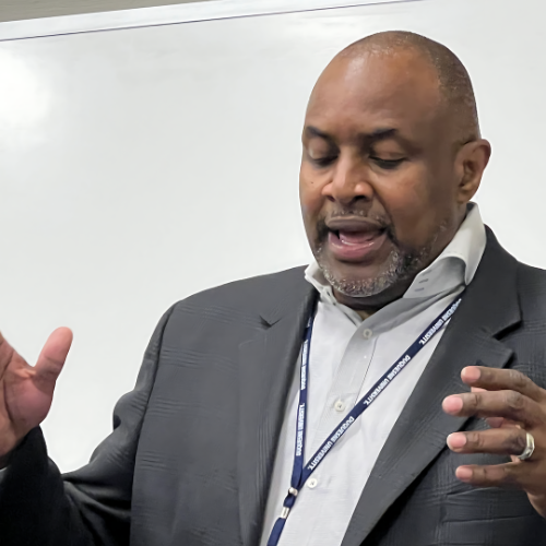 Dr. Andre Johnson during his keynote address